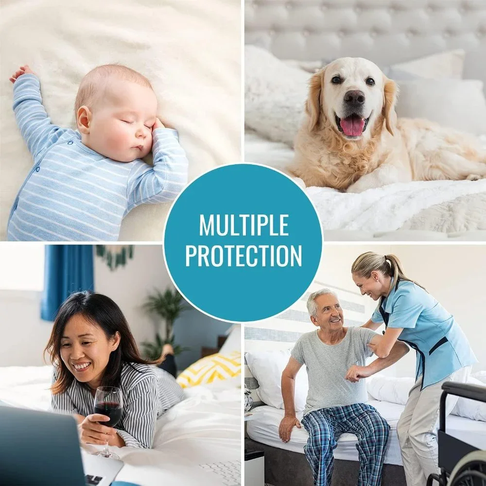 NEW (QUEEN) DMI Waterproof Mattress Protector 100% Vinyl Fitted Sheet (1155)
